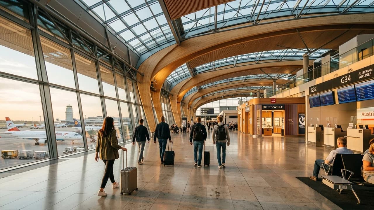 International terminal interior at Vienna airport