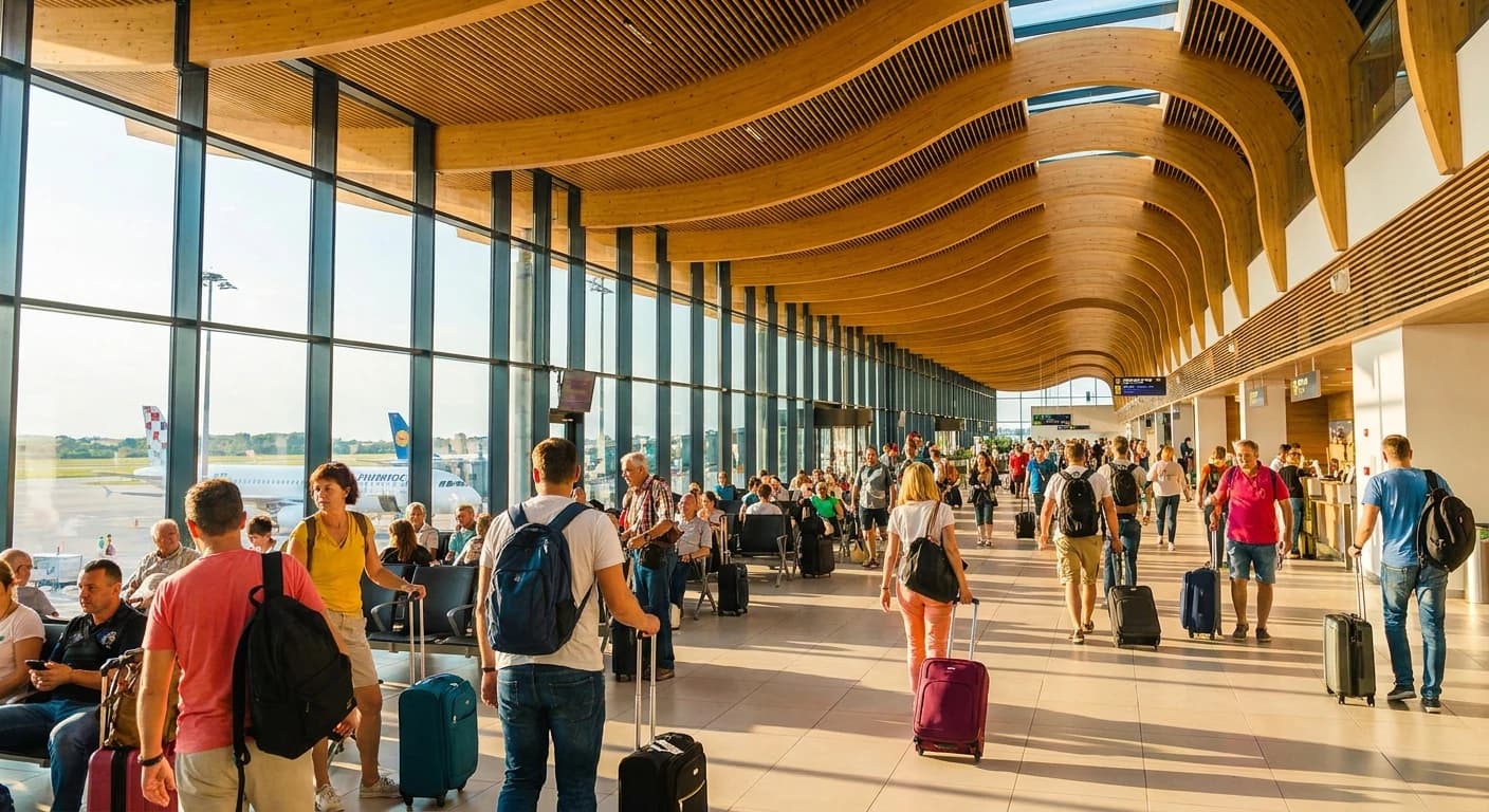 Modern terminal at Franjo Tuđman Airport Zagreb