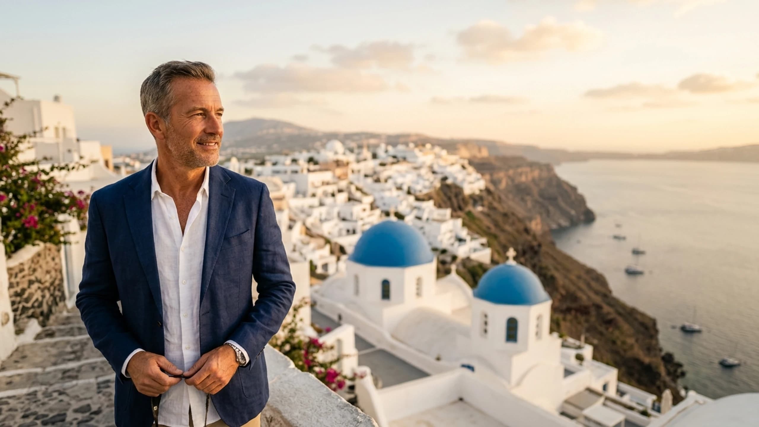 Business Class to Santorini