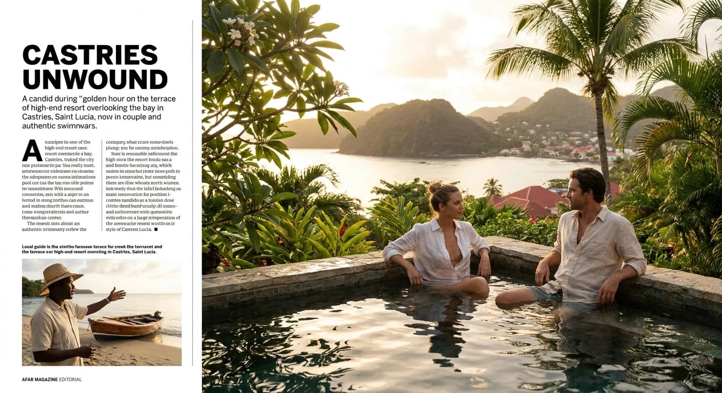 Luxury infinity pool overlooking the Pitons at an iconic Saint Lucia resort