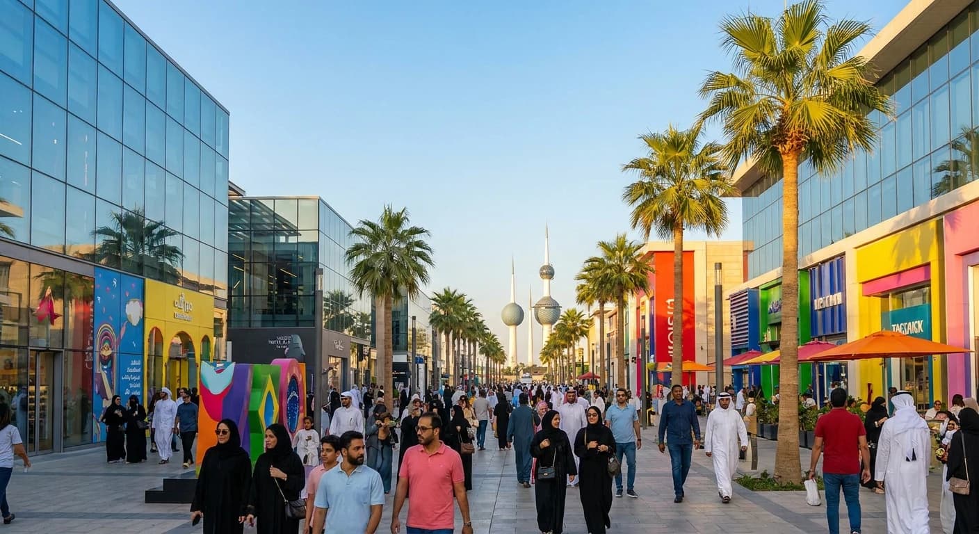 Modern shopping and leisure district in Kuwait City