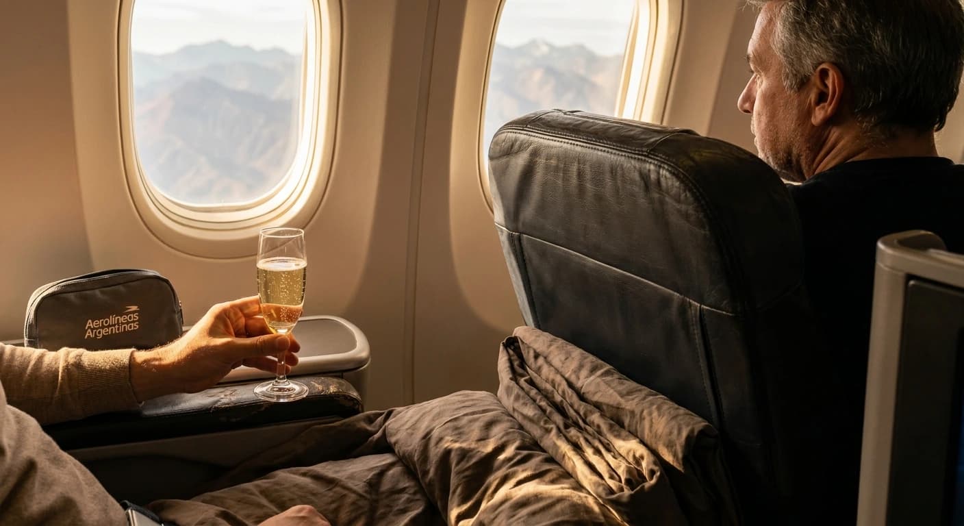 LATAM Airlines business class lie-flat cabin with premium amenities
