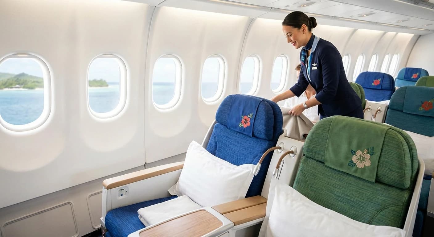 Aircalin Hibiscus business class cabin