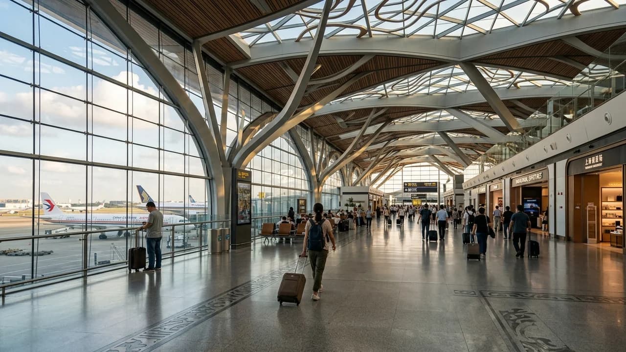 International terminal interior at Shanghai airport