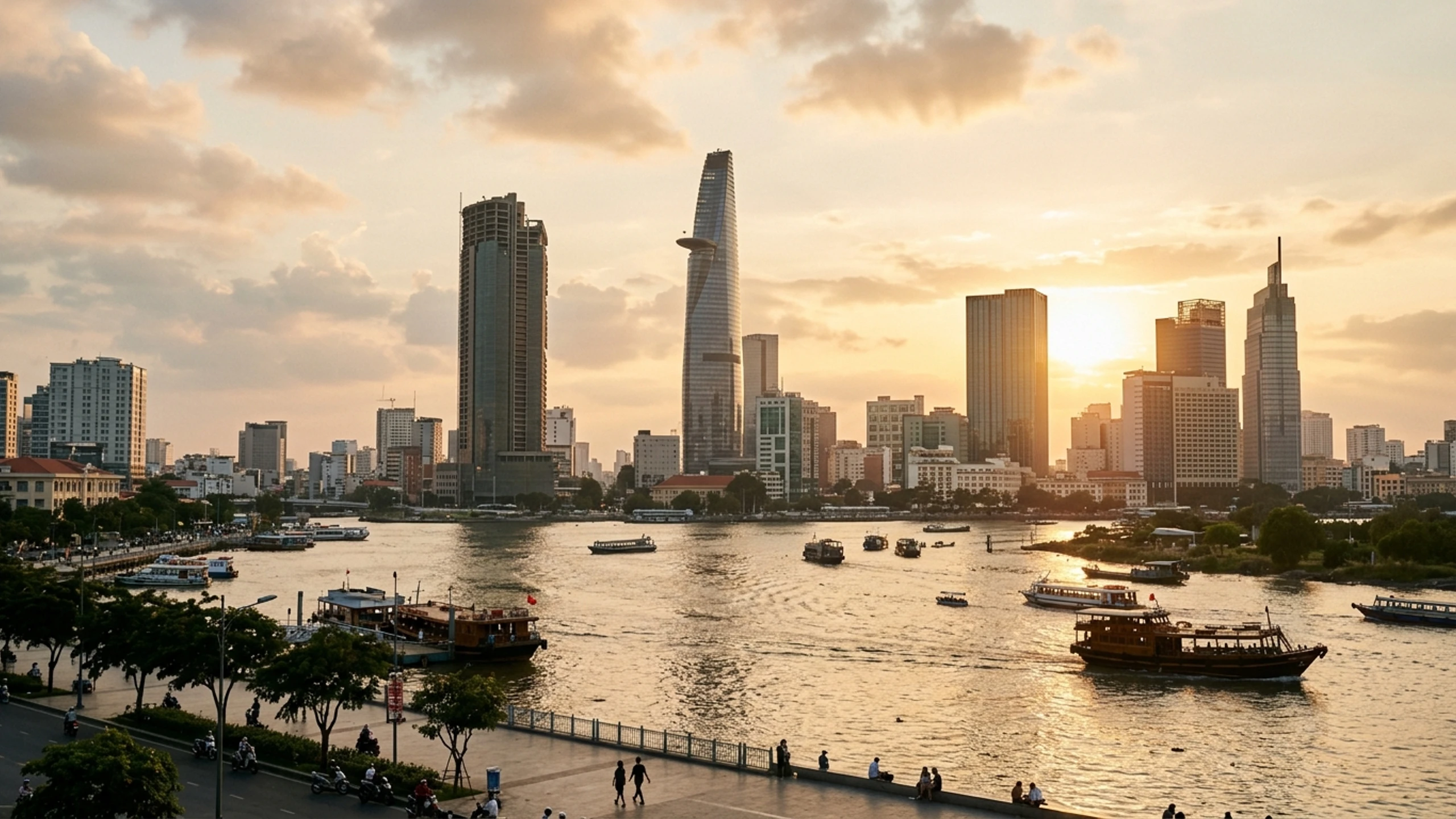 Los Angeles to Ho Chi Minh City Business Class — Premium business class cabin interior