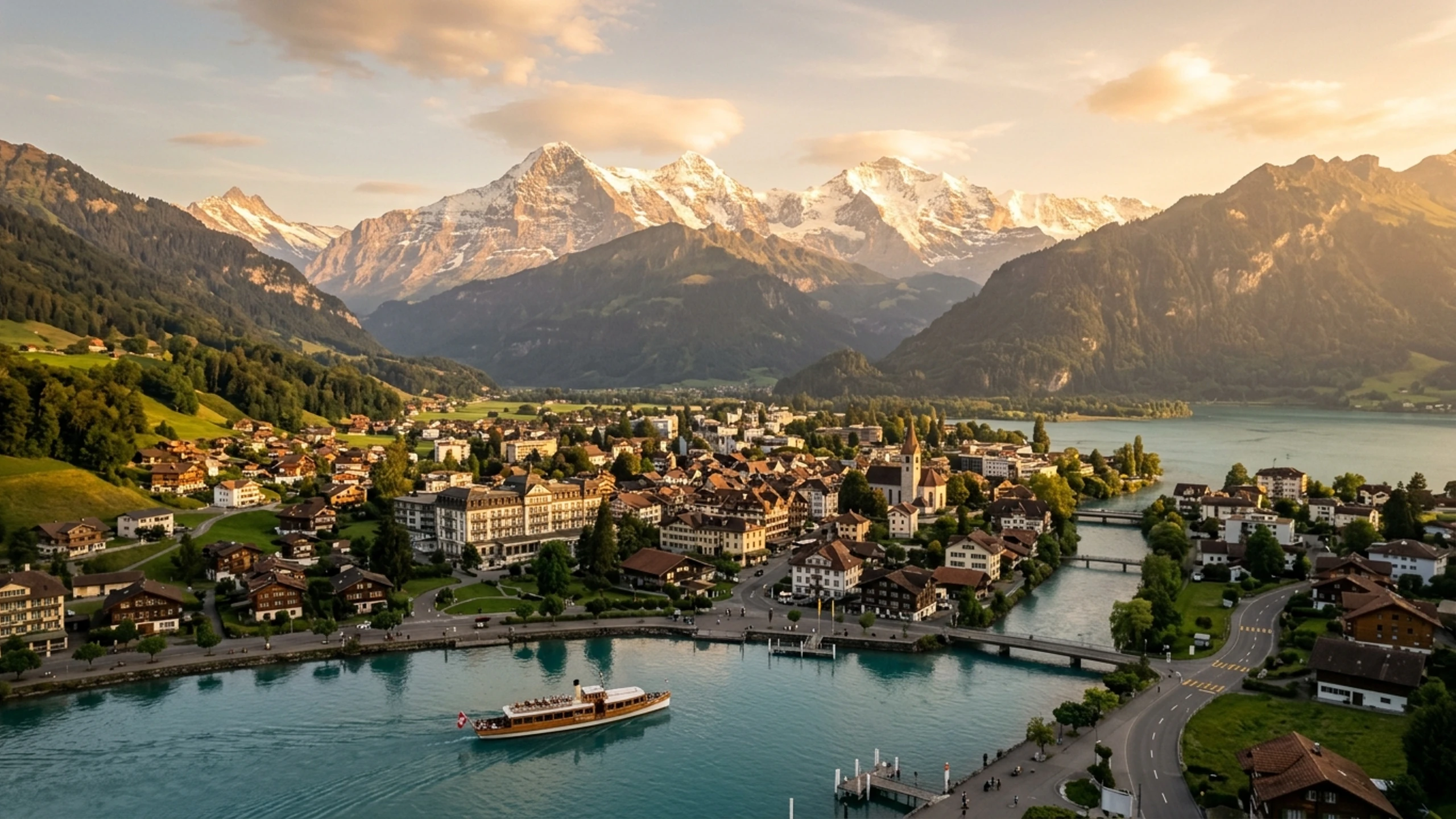 Seattle to Interlaken Business Class — Premium business class cabin interior