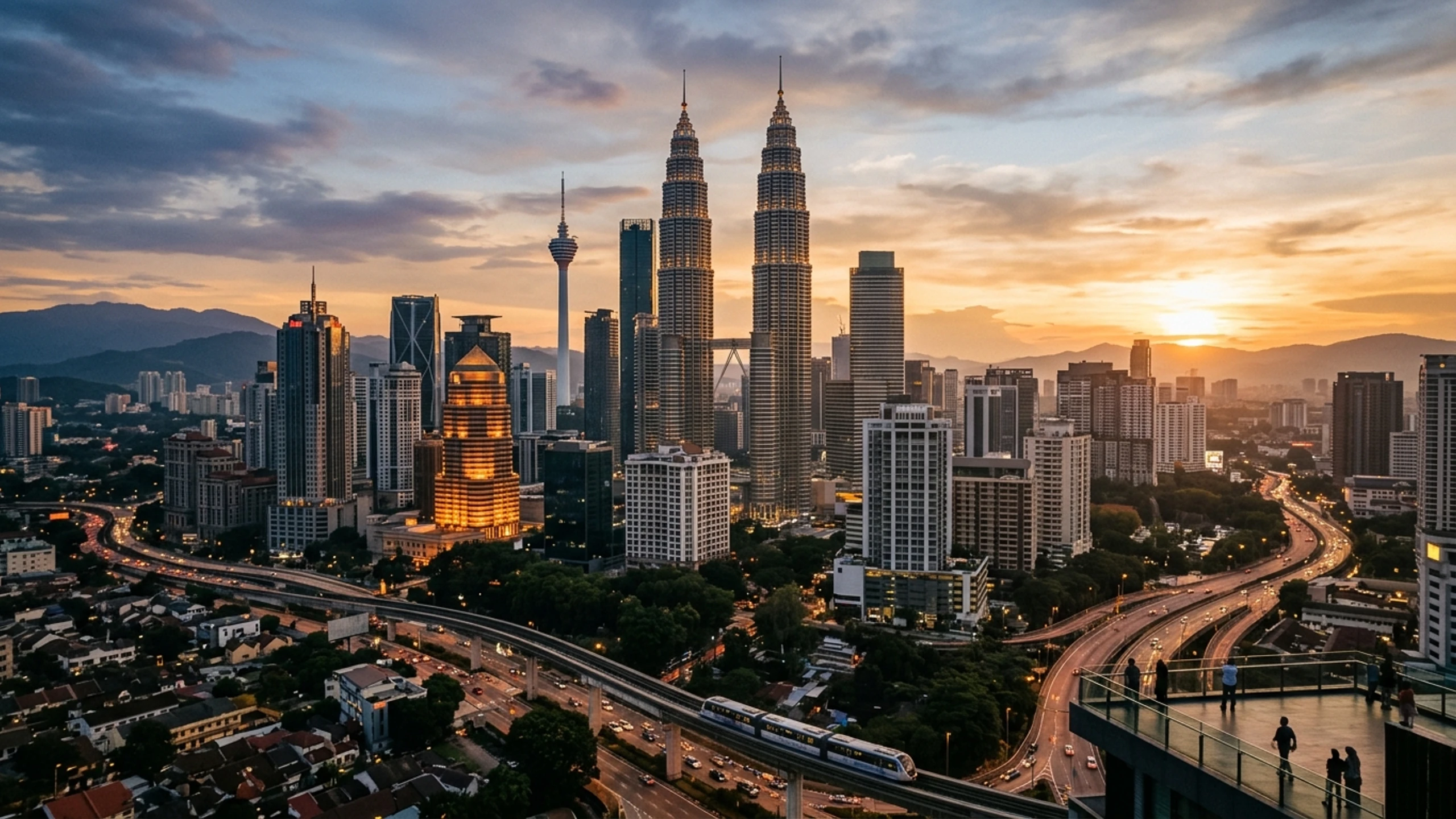 Los Angeles to Kuala Lumpur Business Class — Premium business class cabin interior