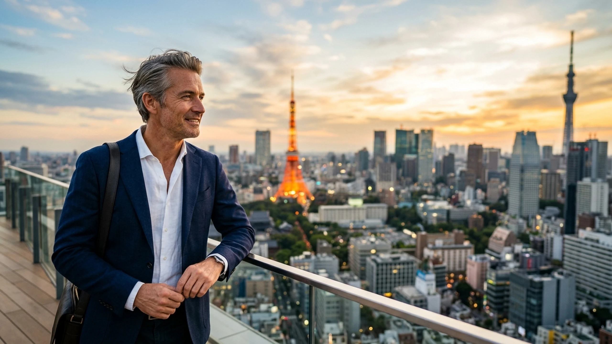 Denver to Tokyo Business Class — Premium business class cabin interior