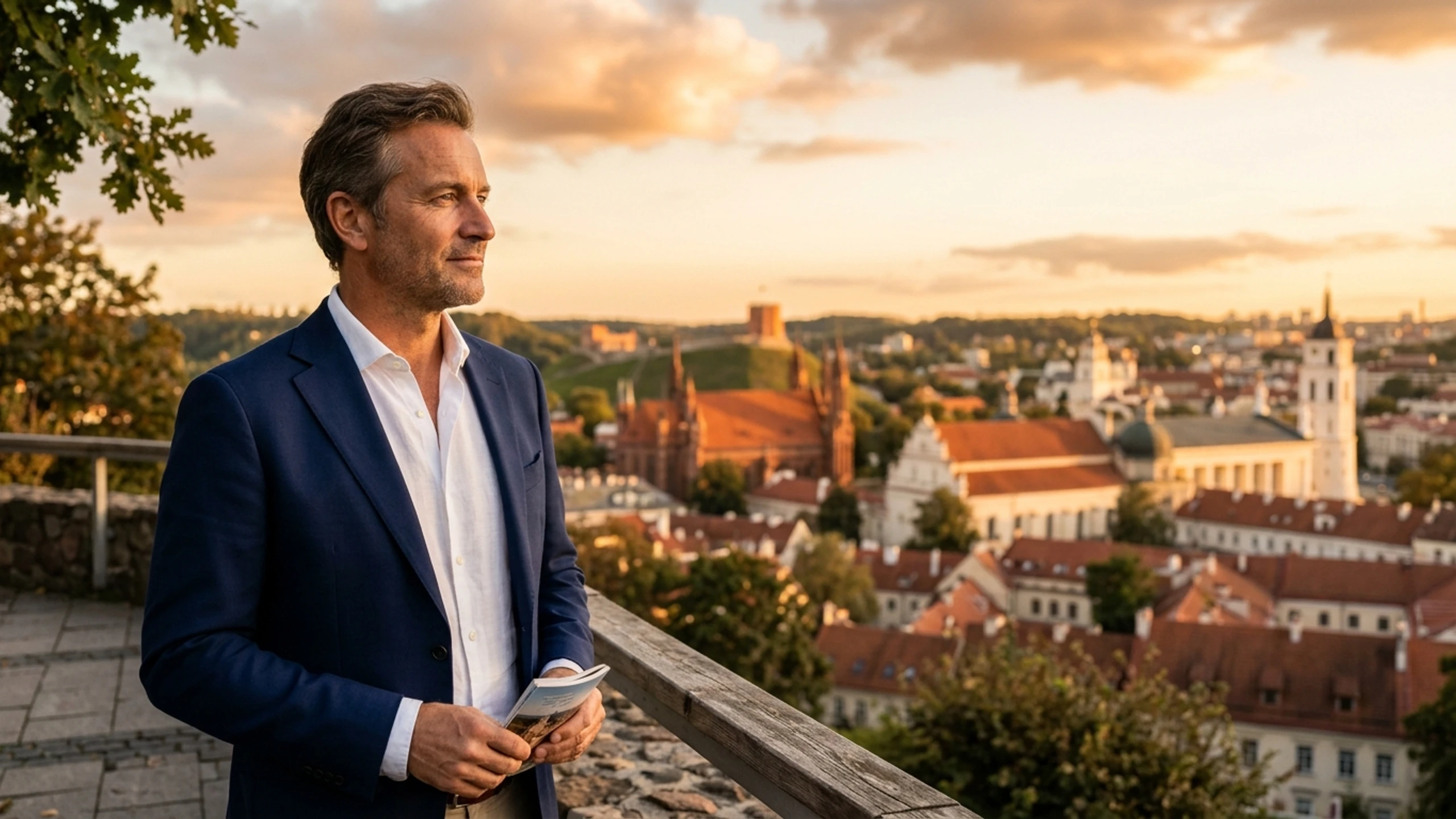 New York to Vilnius Business Class — Premium business class cabin interior
