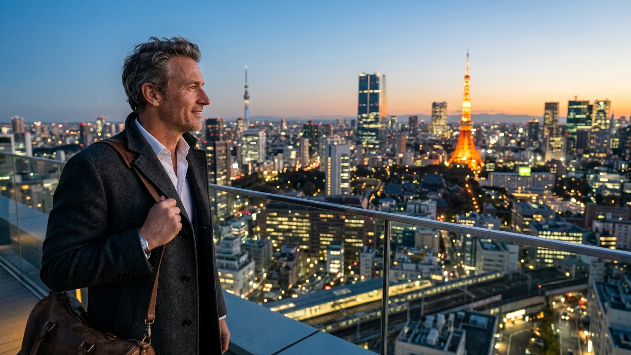 New York to Tokyo Business Class — Premium business class cabin interior
